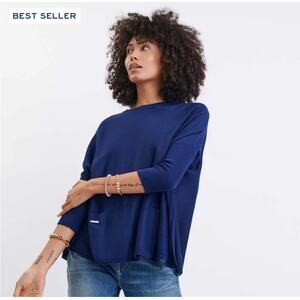 Mersea Sweater Womens One Size Blue Catalina Deepwater Coastal Pullover Nautical